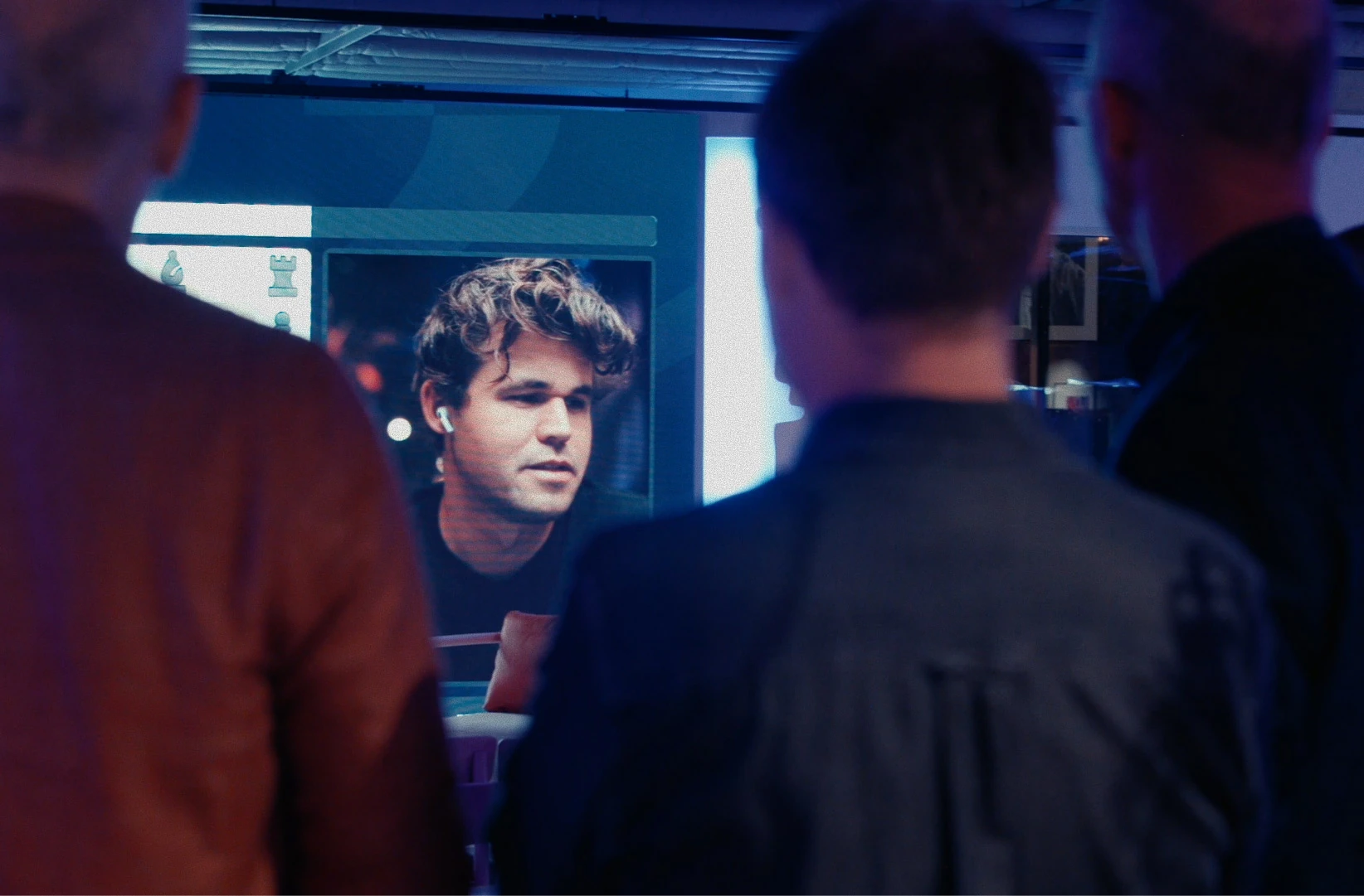 Magnus Carlsen playing at a chess event